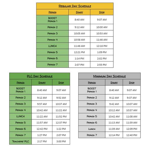 PJHS Bell Schedule